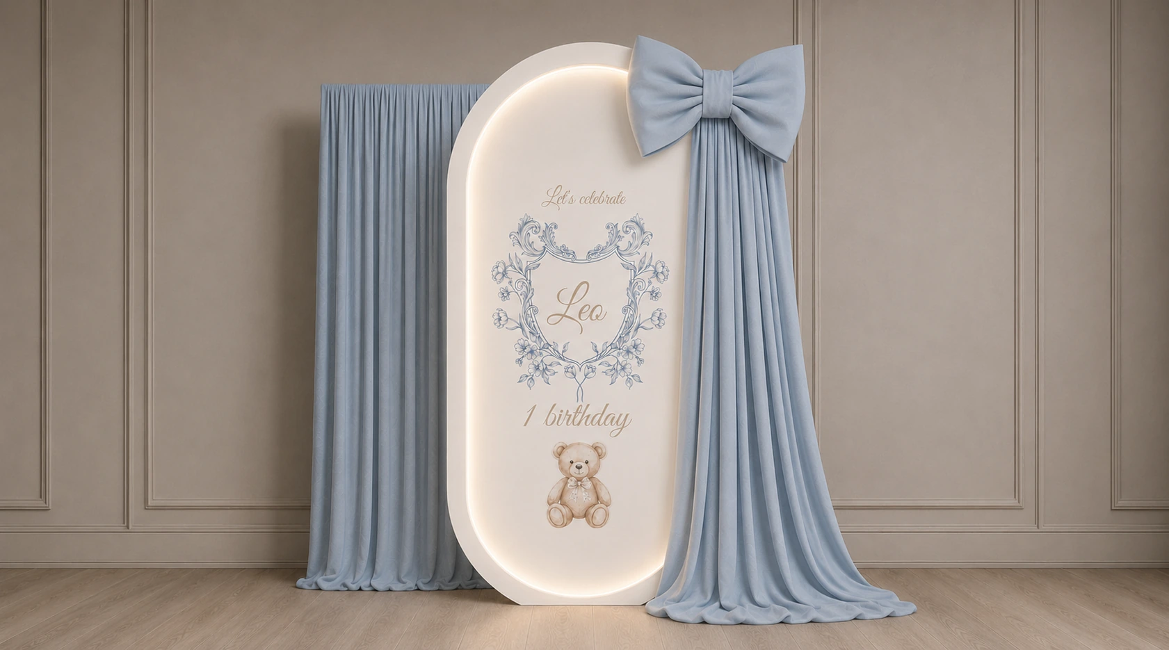 Soft Teddy Set Kulisse - individueller Name